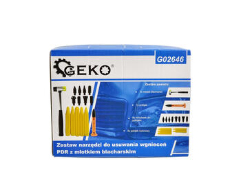 Geko G02646 PDR virsbūves remonta komplekts, āmurs, 5 neilona āmuri, 9 maināmi uzgaļi, nesaskrāpē krāsu (G02646)