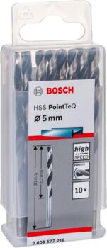 Urbis metālam PointTeQ 5 x 52 x 86 mm , 10 gab., Urbjmašīnām/skrūvgriežiem POINTTEQ HSS SPIRĀLVEIDA URBIS, 2608577218, BOSCH (2608577218)