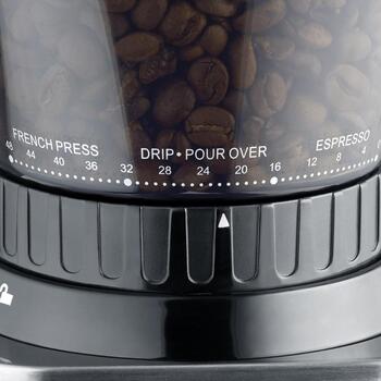 Caso Кофемолка Barista Chef Inox 01834, 150 Вт, 250 г, 12 шт., нержавеющая сталь, 48 настроек помола (01834)