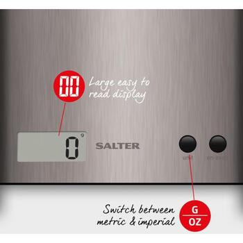 Salter Цифровые кухонные весы 1087 SSDRCEU16, 3кг, CR2032, нержавеющая сталь, ЖК-экран, функция тарирования (1087 SSDRCEU16)