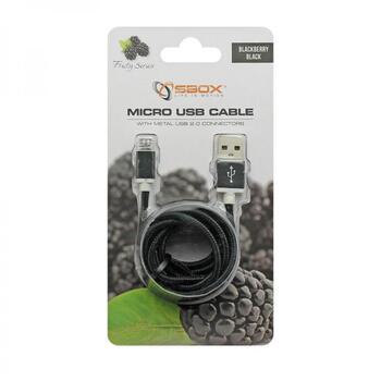 Sbox USB кабель USB-10315B, 1,5м, до 480 Mbit/s, металлические разъемы, оплетка, черный (USB-10315B)