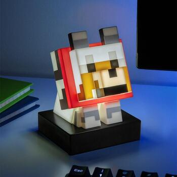 Paladone Minecraft Wolf Icon Light PP16019MCFID, 11cm, LED, brīvi stāvoša, 2xAAA, oficiāli licencēta (PP16019MCFID)