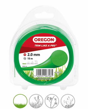 Леска для триммера, круглая, зеленая, 2,0 мм, 15 м, OREGON, OREGON, 69-356-GR, 15 м (69-356-GR)