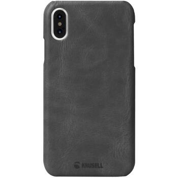 Krusell Sunne Cover Apple iPhone XS Max vintage black, 61539, aizmugurējais vāciņš, ādas imitācija, melns (61539)