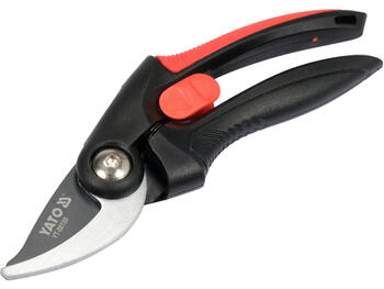 Yato Садовый секатор YT-88180, 208 мм, 20 мм, HRC54, HRC46, SK5, S50C, PTFE, хромированный, PP, TPR, ABS, округлое лезвие, замок (YT-88180)