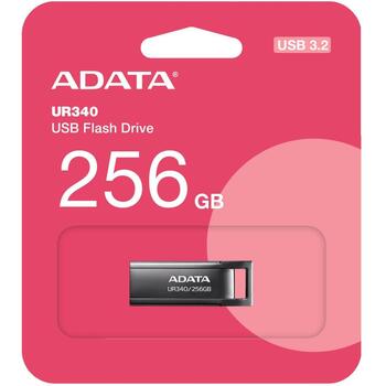 Adata USB флеш-накопитель AROY-UR340-256GBK 256 ГБ, USB 3.2 Gen 1, скорость чтения 100 МБ/с, черный, без крышки, водонепроницаемый (AROY-UR340-256GBK)