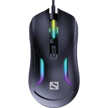 Sandberg Игровая мышь 640-27, 1.5m, 100g, 6 кнопок, 1200-3600 DPI, переключатель Huano, многоцветный LED (640-27)