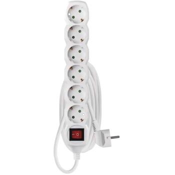 Emos Удлинитель P1623R, 3м, 6x2P+PE, выключатель, ПВХ, 3680Вт, защита от детей (P1623R)