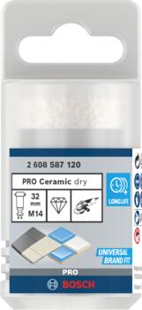 Mazām leņķa slīpmašīnām PRO CERAMIC DRY KROŅURBIS BOSCH 2608587120 (2608587120)