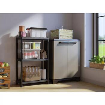 Keter Linear Base Cabinet шкаф 29206642, 68x39x90cm, черный/серый/темно-синий (29206642)