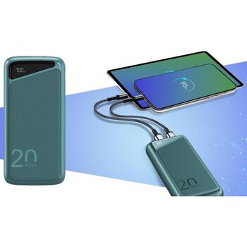 Navitel PWR20 MX Green PWR20 MX Green, 20000mAh, 3.7V, 74Wh, 2xUSB-A, divvirzienu USB-C, mikro-USB (PWR20 MX Green)