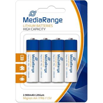Mediarange Аккумулятор AA MRBAT154, 1.5V, 2900mAh, 4 шт., без тяжелых металлов, цилиндрический (MRBAT154)