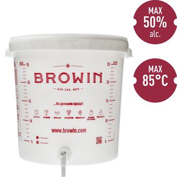 Browin Fermentācijas tvertne 30 L, 340450, 30 L, polipropilēns bez BPA, ar krānu, ar gaisa slēgvārstu (340450)