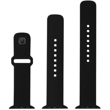 Fixed Sporta siksniņu komplekts Apple Watch FIXSST2-434-BK, 170-235 mm, melns, silikons, 42/44/45/46 mm (FIXSST2-434-BK)