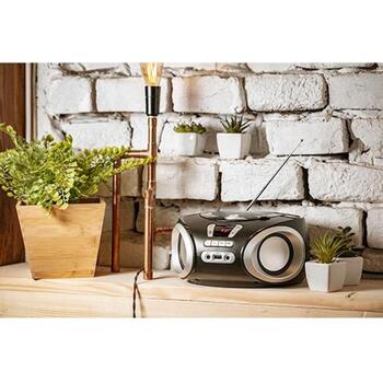 Adler CD Boombox AD 1181bs, 2x4W, 20 FM станций, USB подключение, LCD дисплей, Аккумулятор, AUX вход (AD 1181bs)