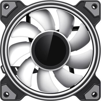 Gamemax Korpusa ventilators DUAL RING INFINITY BK, 120mm, 47cfm, 1200rpm, 30dBA, caurspīdīgas ventilatora lāpstiņas (DUAL RING INFINITY BK)