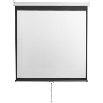 Sbox Projektora ekrāns PSM-100-2, 180x180cm, 16:9, 1:1, 4:3, audums, 160°, horizontāls, pie griestiem, pie sienas (PSM-100-2)