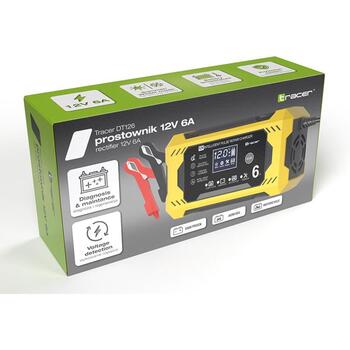 Tracer Akumulatora lādētājs TRABAT47776, 12V, 6A, LED/LCD, automātiskā uzlāde, pārlādēšanas aizsardzība (TRABAT47776)