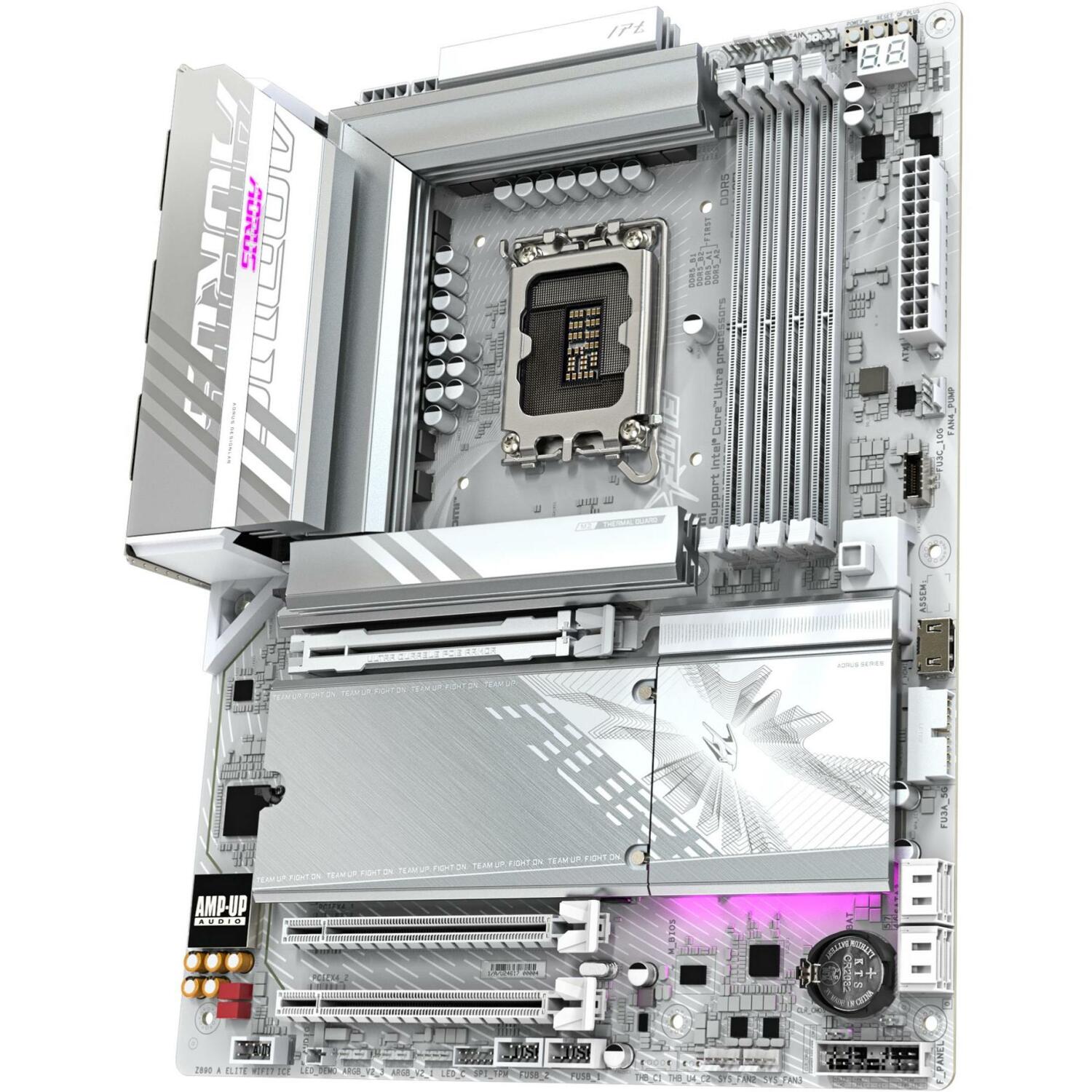 Gigabyte Dēlis Z890 A ELITE WF7 ICE, 4x DIMM, 256 GB, 2x2 Wi-Fi 7, 2.5GbE LAN, 1x PCIe 5.0, 1x HDMI, 7.1 audio (Z890 A ELITE WF7 ICE)