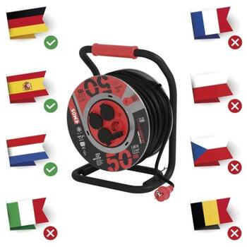 Emos Уличная удлинительная катушка P19223, 50 м, 4 розетки, 16 A, 230 V, IP44, резина/неопрен, H07RN-F, термозащита (P19223)