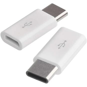 Emos Адаптер Micro USB-B 2.0/USB-C 2.0 SM7023, 0м, белый, 2 шт., ПВХ, 2.0, для зарядки/переноса данных, 10 Вт, 2 А, 480 Мбит/с (SM7023)