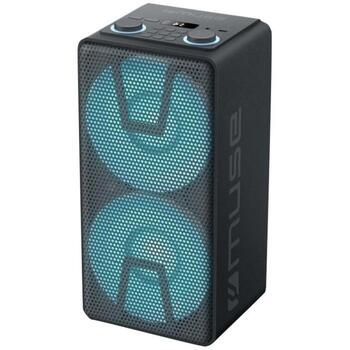 Muse Беспроводная колонка M-1805DJ, 150Вт, Bluetooth 5.0, FM радио, USB, Aux 3,5мм, MIC, разъем для гитары, аккумулятор, черный (3700460207731)
