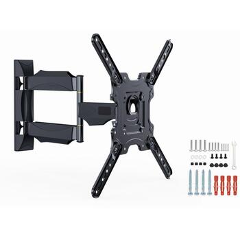 Gembird televizora stiprinājums WM-55ST-01, atbalsta 32-55 collu, VESA 100x100-400x400 mm, 32 kg, 180° pagrieziens, 12° slīpums (WM-55ST-01)