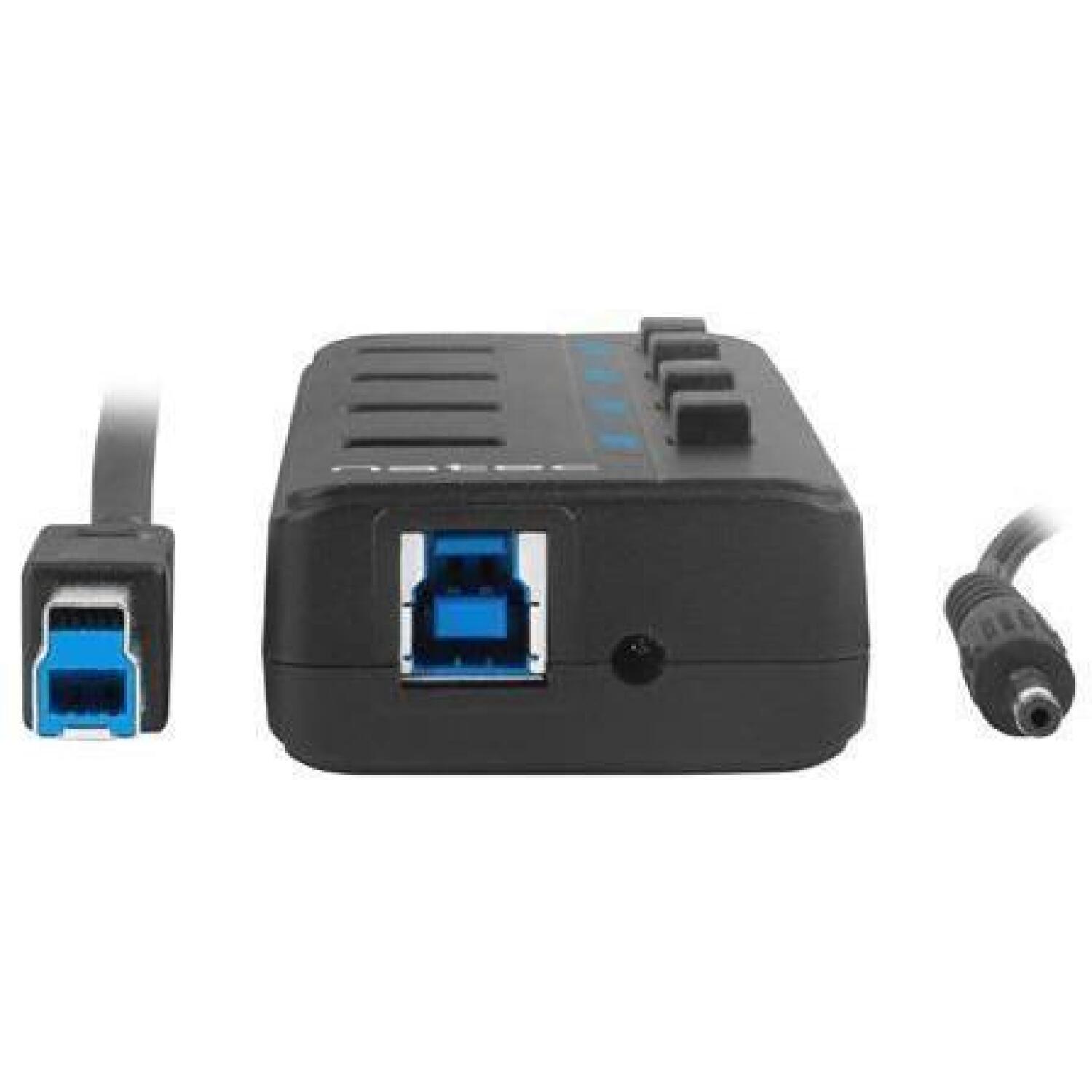 Natec USB хаб Mantis 2 NHU-1557, 4xUSB 3.0 A, 1xUSB B, 230V, переключатели, блок питания (NHU-1557)