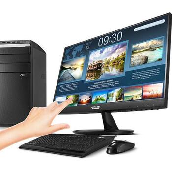 Asus Монитор VT229H, 21.5 дюйма, 1920x1080, 250 кд/м², 5 мс, 75 Гц, 10-точечный сенсорный экран, 2 динамика (90LM0490-B02170)