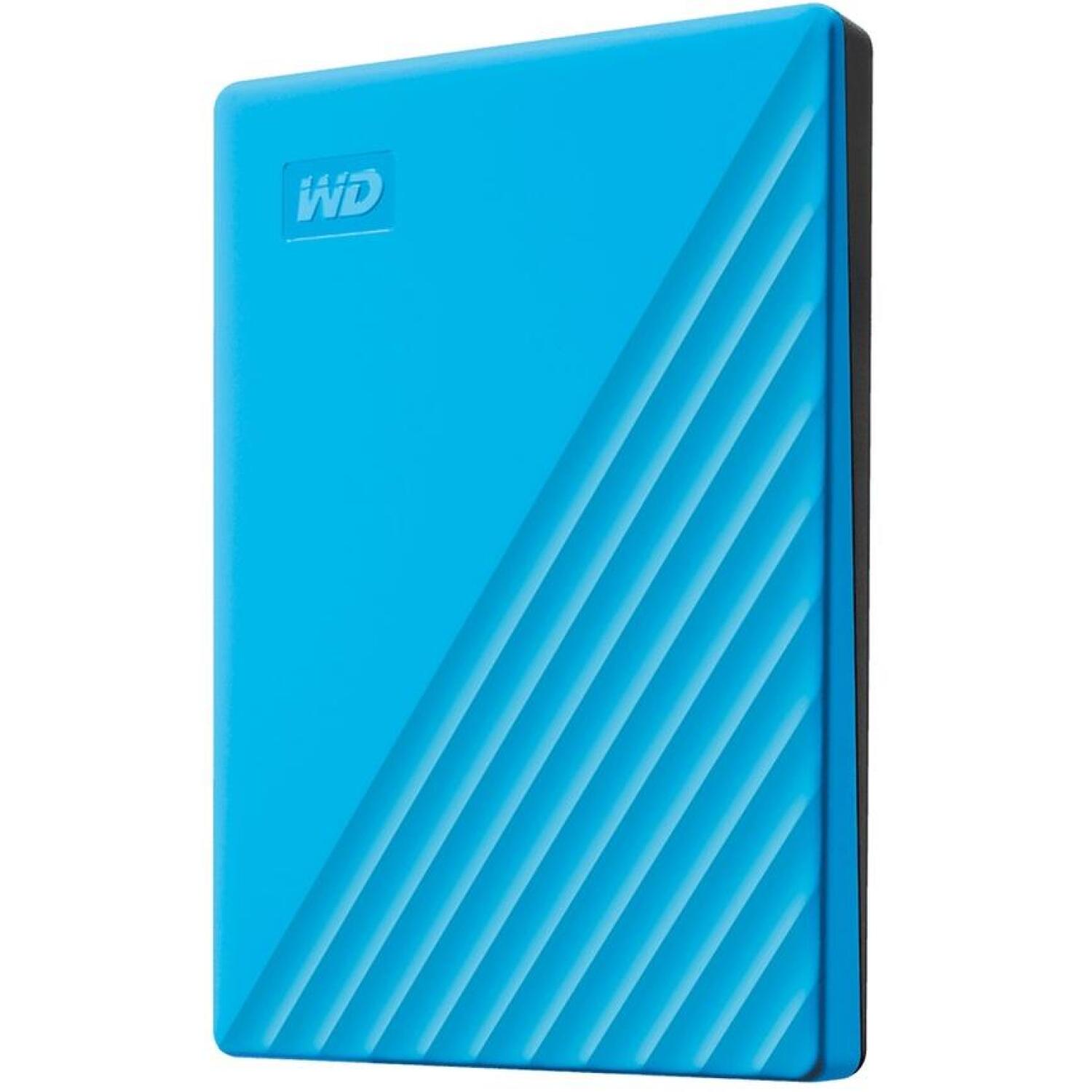 WD My Passport внешний жесткий диск, 2 ТБ, USB 3.2 Gen 1, синий, WDBYVG0020BBL-WESN, 256-битный AES, защита паролем (WDBYVG0020BBL-WESN)