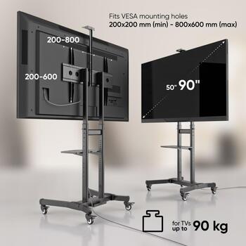 Onkron ТВ подставка TS1891-B, 50-90 дюймов, максимальная нагрузка 100 кг, VESA 200x200-800x600 мм, регулировка высоты 1215-1680 мм (TS1891-B)