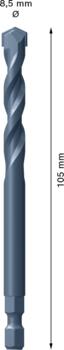 Centrējošais urbis Cietmetāla 7,15x105 mm, Urbjmašīnām/skrūvgriežiem, triecienurbjmašīnām/triecienskrūvgriežiem EXPERT POWER CHANGE PLUS CENTRĒJOŠAIS URBIS, 2608900529, BOSCH (2608900529)