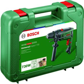 Bosch UniversalImpact 730 Ударная дрель, 0603313420, 730 Вт, 17 Нм, 50-3200 об/мин, 48000 уд/мин, 14 мм бетон, 30 мм дерево (0603313420)