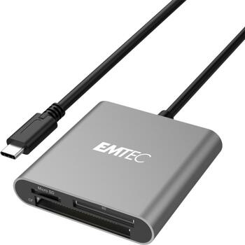 Emtec кардридер Type-C ECCAREADT610C, USB 3.0, Micro SD, SD, CF карты (ECCAREADT610C)