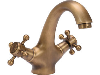 Fala izlietnes maisītājs 75827, 15 cm, 10 cm, 13 cm, 1 caurums, 2 rokturi, misiņš, bronza, keramikas kārtridžs, ECOflow, CORUNDox (75827)