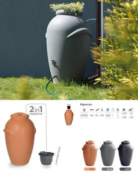 Lietus ūdens tvertne ANTRACYT AQUACAN BABY 210L; ICAN210-S433 PROSPERPLAST (ICAN210-S433)