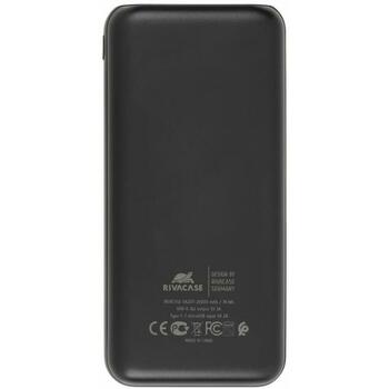 Rivacase Power Bank VA2071 BLACK, 20000 мАч, 10W, 2xUSB Type-A, 1xUSB Type-C, светодиодный индикатор, автоматическое отключение (VA2071 BLACK)