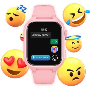 Stelio ST-SWJ101-PK Junior 4G умные часы для детей, розовые, 1.75'' IPS, IP67, GPS, Wi-Fi, Bluetooth, SOS, шагомер (ST-SWJ101-PK)