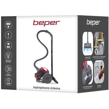 Beper пылесос P202ASP200, 800 W, 3 л, губчатый фильтр, телескопическая труба, 1 насадка, насадка для щелей, насадка для пыли (P202ASP200)