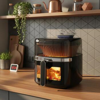 Prime3 Gaisa fritieris SAF51, 1500W, 6l, 1 grozs, 12 programmas, skārienekrāns, tvaika funkcija (SAF51)