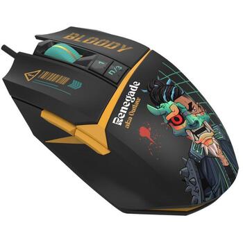 A4Tech Игровая мышь A4TMYS47619, 129mm, 70mm, 39mm, 9 кнопок, 200-1200 DPI, USB, программируемые кнопки, лазер, RGB подсветка (A4TMYS47619)