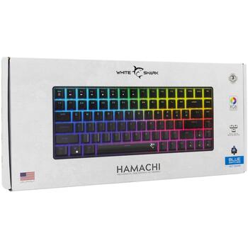 White Shark Клавиатура HAMACHI-B-US, механическая, 0.69кг, 84 клавиши, 1.8м USB кабель, RGB подсветка, синие переключатели (HAMACHI-B-US)
