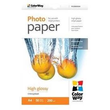 Colorway Фотобумага PG200050A4, A4, 200 г/м², 50 листов, глянцевая, струйная, 5760 dpi, быстросохнущая (PG200050A4)
