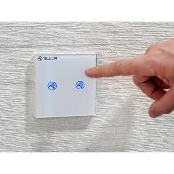 Tellur Smart WiFi выключатель TLL331491, 2 порта, 1800W, 10A, переменный ток 100-240V, 2,4 GHz, IEEE 802.11b/g/n, WEP, WPA/WPA2 (TLL331491)