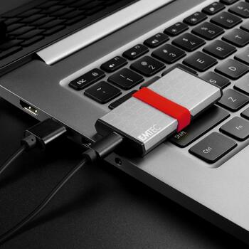 Emtec Портативный SSD ECSSD1TX205, 1TB, 1100MB/s, 1000MB/s, USB-C 3.2 Gen2, ударопрочный, алюминиевый корпус (ECSSD1TX205)