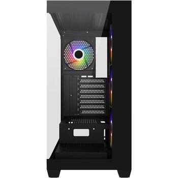 Fsp корпус M340-BA, ATX, Mid Tower, черный, 4x120мм ARGB вентилятора, 2 панели из закаленного стекла, радиатор до 360мм (M340-BA)