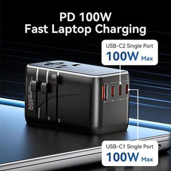 Adapter with Vention 100W charger 1xUSB-A 3xUSB-C (FJGB0)