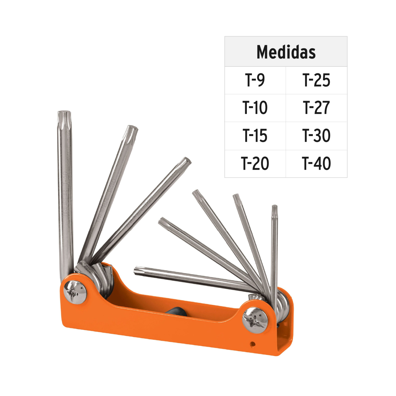 Salokāma torx atslēga (Komplekts) 15569 TRUPER (TORX-8)