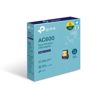 AC600 Nano беспроводной USB адаптер, TP-Link, Archer T2U Nano, 5GHz, 2.4GHz, 433Mbps, 200Mbps (ARCHERT2UNANO)