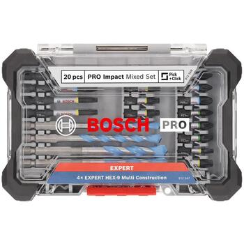 Bosch PRO 2608521U83, 20 gab. triecienskrūvgrieža un urbjmašīnas uzgaļu komplekts, 25-55mm, PH2-PZ2, T15-T30, HEX-9, 5-8mm (2608521U83)